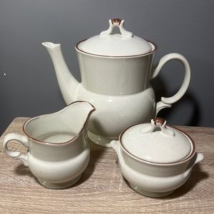 Casual elegance Hearthside Stoneware Japan Tea Sugar and Creamer set vin…